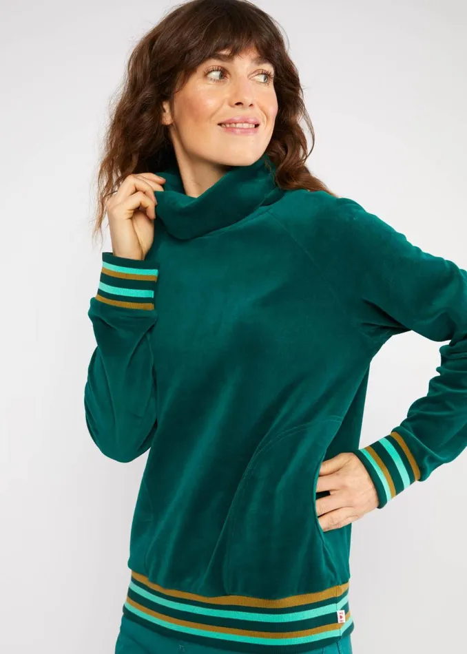 Blutsgeschwister Sweatshirt Velvet Grand Mystic Green Women Sweatshirts and Hoodies