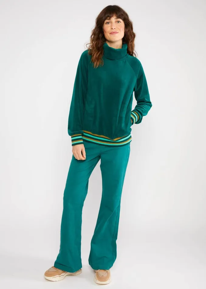 Blutsgeschwister Sweatshirt Velvet Grand Mystic Green Women Sweatshirts and Hoodies