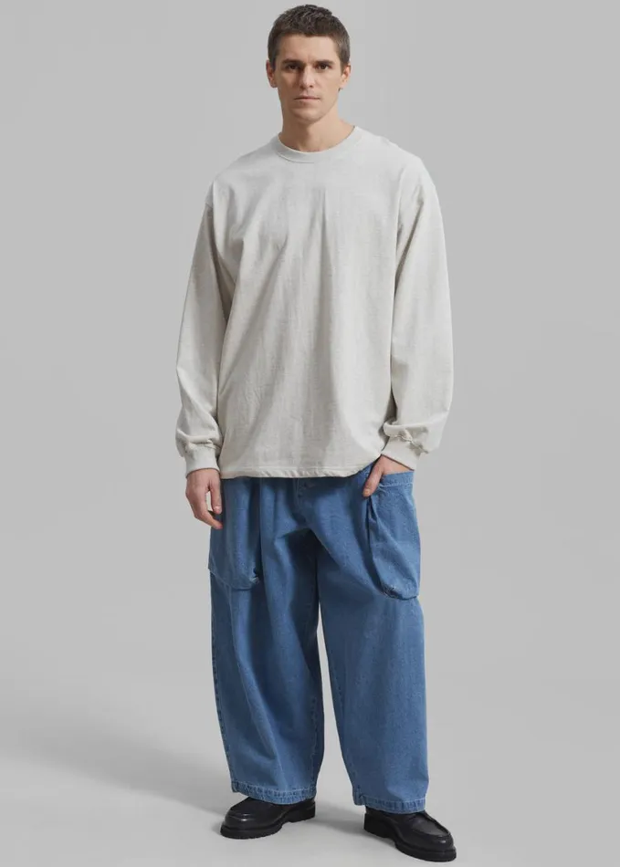 Bottoms Men The Frankie Shop Cliff Denim Balloon Pants 8211 Worn Wash