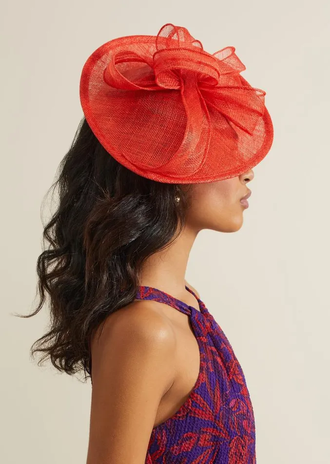 Bow Detail Oval Fascinator Red Women Phase Eight Fascinators and Hats