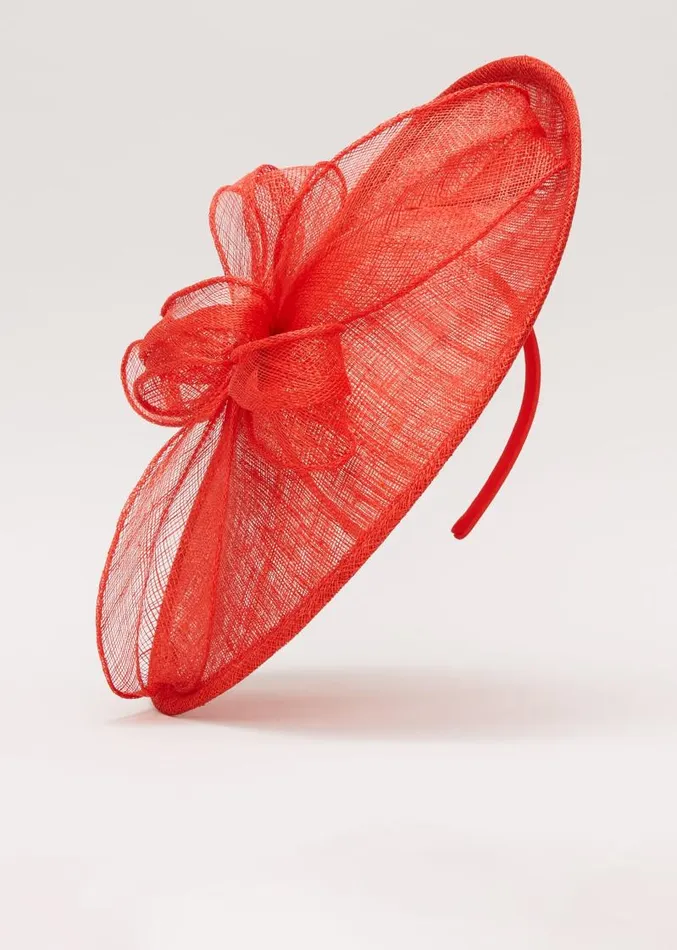 Bow Detail Oval Fascinator Red Women Phase Eight Fascinators and Hats