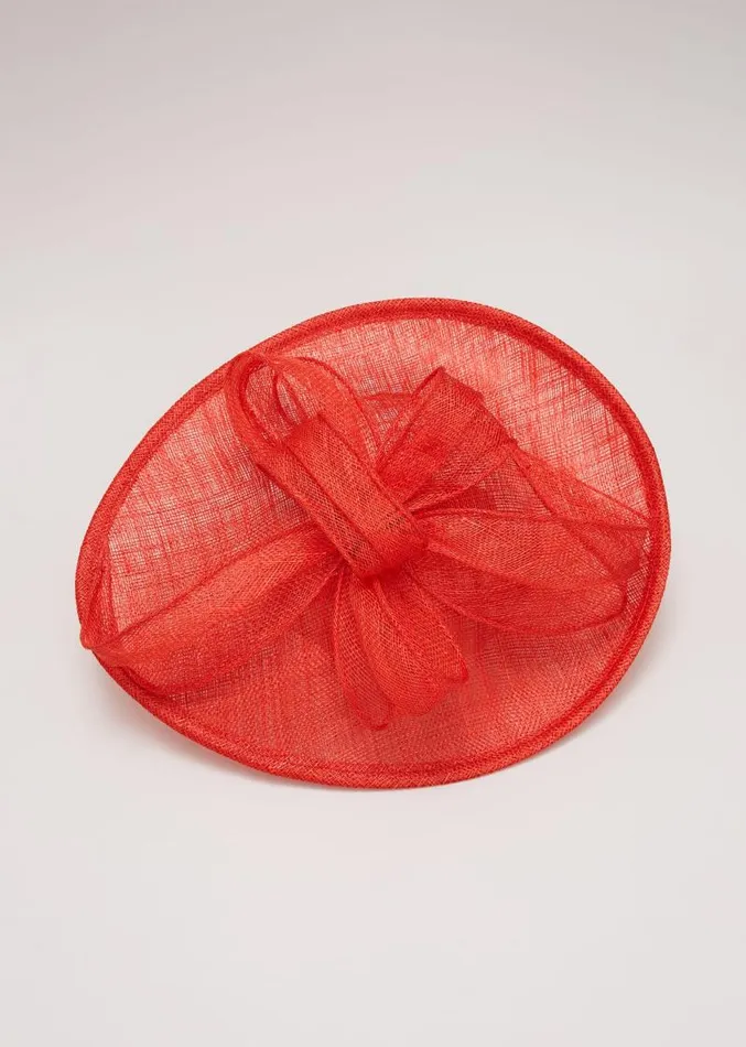 Bow Detail Oval Fascinator Red Women Phase Eight Fascinators and Hats