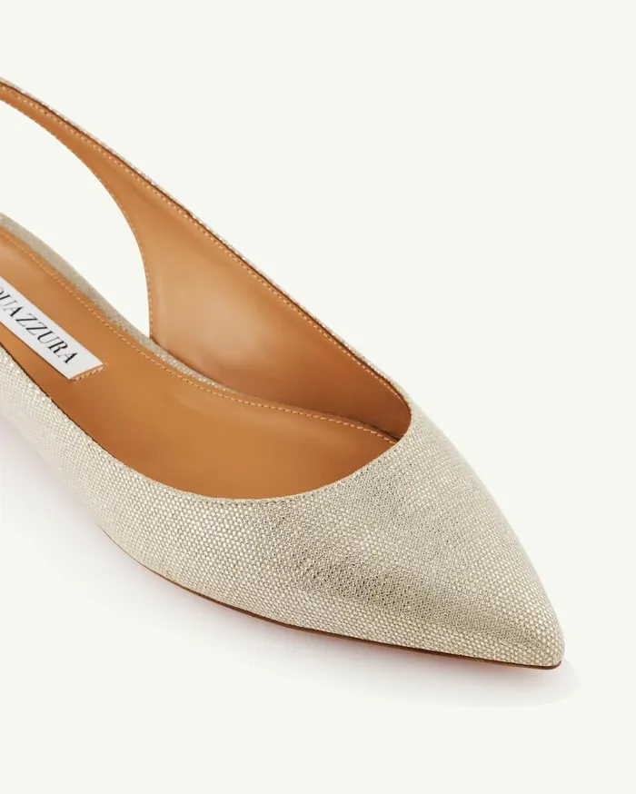 Bow Tie Ballet Silver Women Aquazzura Flats Bow Tie Ballet Silver Women Aquazzura Flats