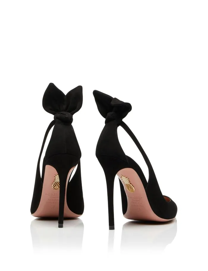 Bow Tie Pump 105 Black Women Aquazzura Pumps Bow Tie Pump 105 Black Women Aquazzura Pumps