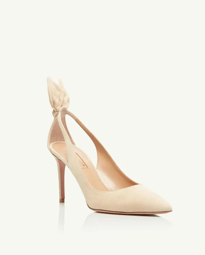 Bow Tie Pump 85 Beige Women Aquazzura Pumps