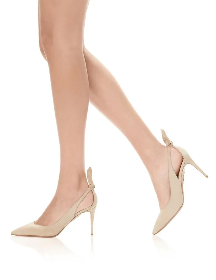 Bow Tie Pump 85 Beige Women Aquazzura Pumps Bow Tie Pump 85 Beige Women Aquazzura Pumps