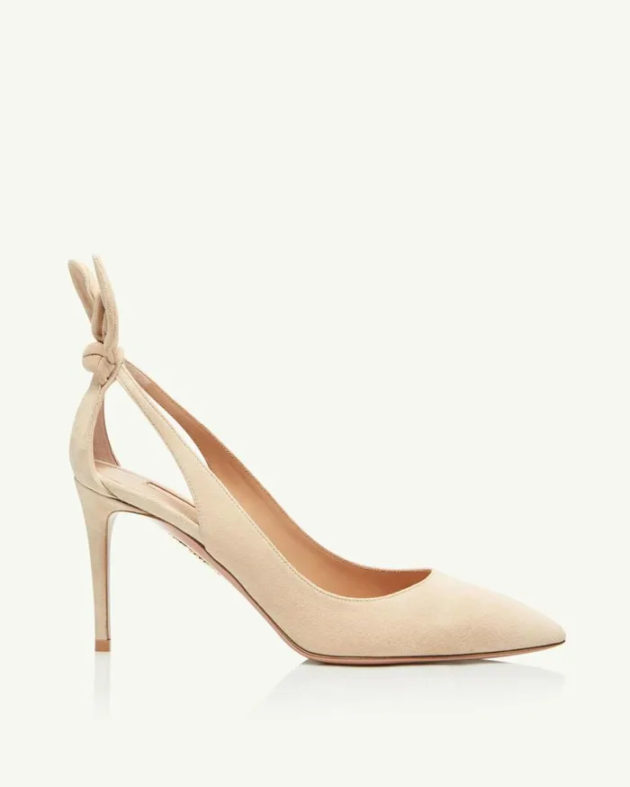 Bow Tie Pump 85 Beige Women Aquazzura Pumps Bow Tie Pump 85 Beige Women Aquazzura Pumps