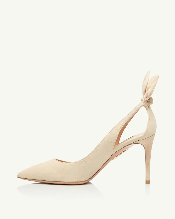 Bow Tie Pump 85 Beige Women Aquazzura Pumps Bow Tie Pump 85 Beige Women Aquazzura Pumps