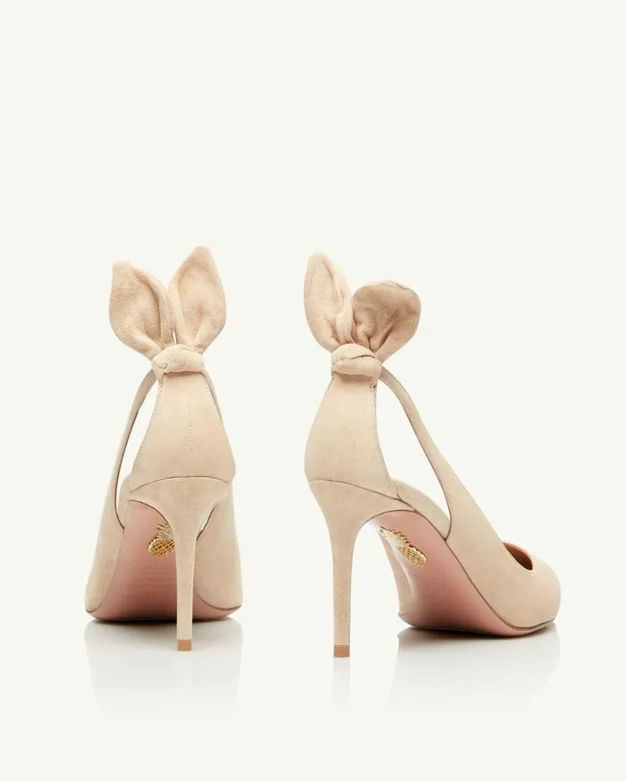 Bow Tie Pump 85 Beige Women Aquazzura Pumps Bow Tie Pump 85 Beige Women Aquazzura Pumps