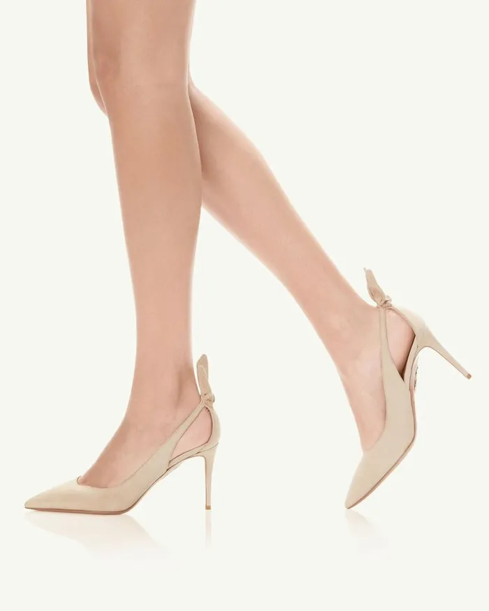 Bow Tie Pump 85 Beige Women Aquazzura Pumps Bow Tie Pump 85 Beige Women Aquazzura Pumps