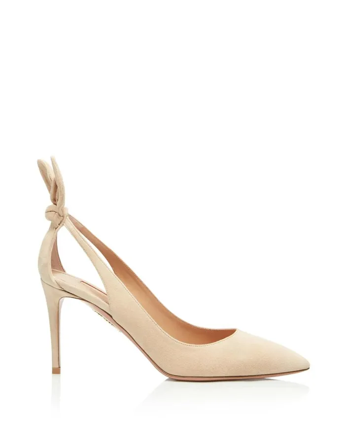 Bow Tie Pump 85 Beige Women Aquazzura Pumps Bow Tie Pump 85 Beige Women Aquazzura Pumps