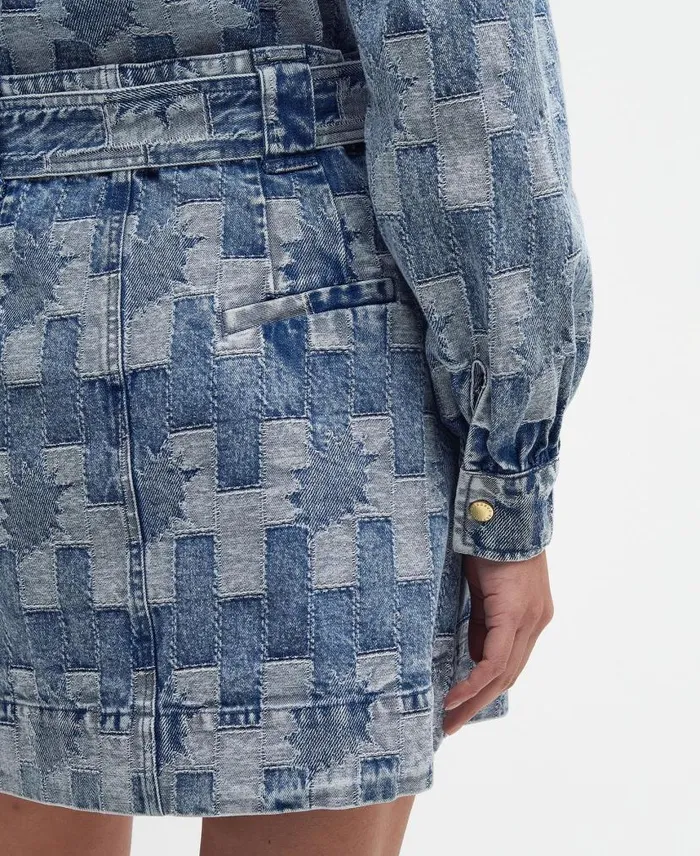 Bowhill Patchwork Denim Mini Skirt Patchwork Denim Women Barbour Dresses and Skirts