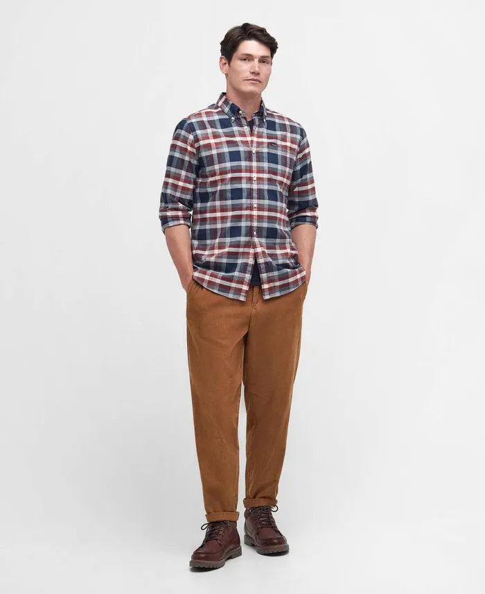 Bowmont Tailored Shirt Olive Men Barbour Shirts