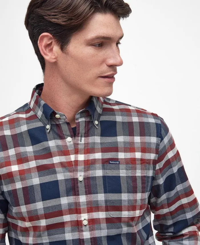 Bowmont Tailored Shirt Olive Men Barbour Shirts