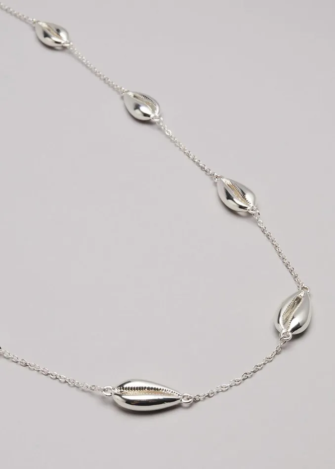 Bria Shell Necklace Silver Women Phase Eight Knitwear