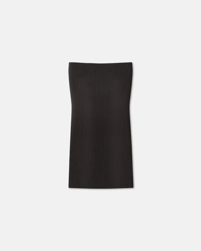 Brynn RibbedKnit Bandeau Top Dark Brown Women Nanushka Tops