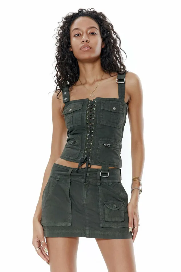 Cargo Mini Skirt Khaki Women Jaded London Skirts