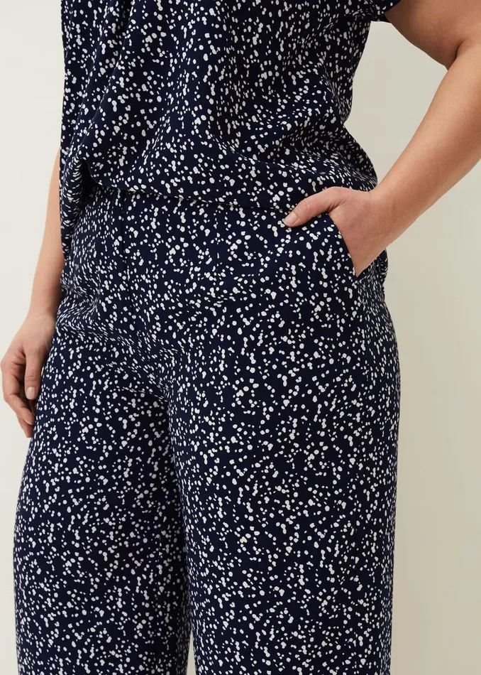 Carin Spot Culotte Trousers Navy Women Phase Eight Trousers