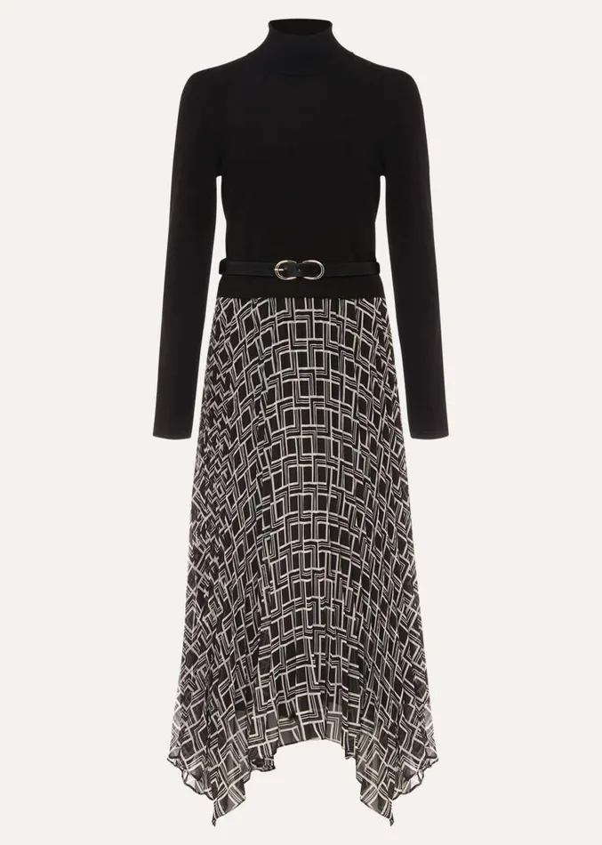 Carle Fine Knit Geometric Dress Multicoloured Women Phase Eight Dresses