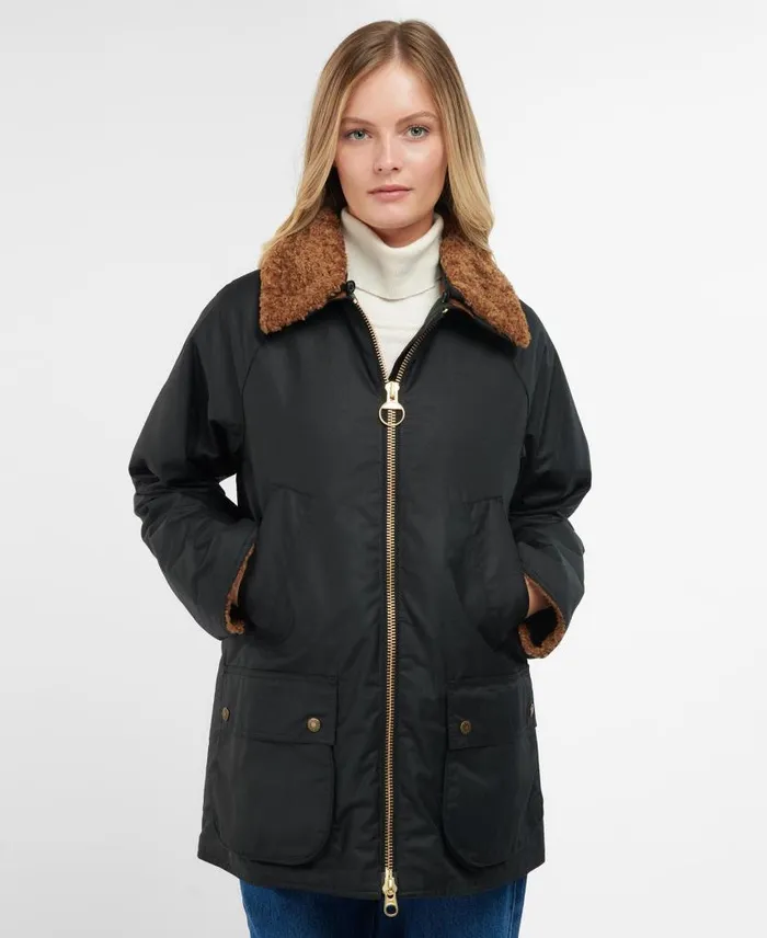 Carloway Waxed Jacket Fernclassic Tartan Women Barbour Waxed Jackets