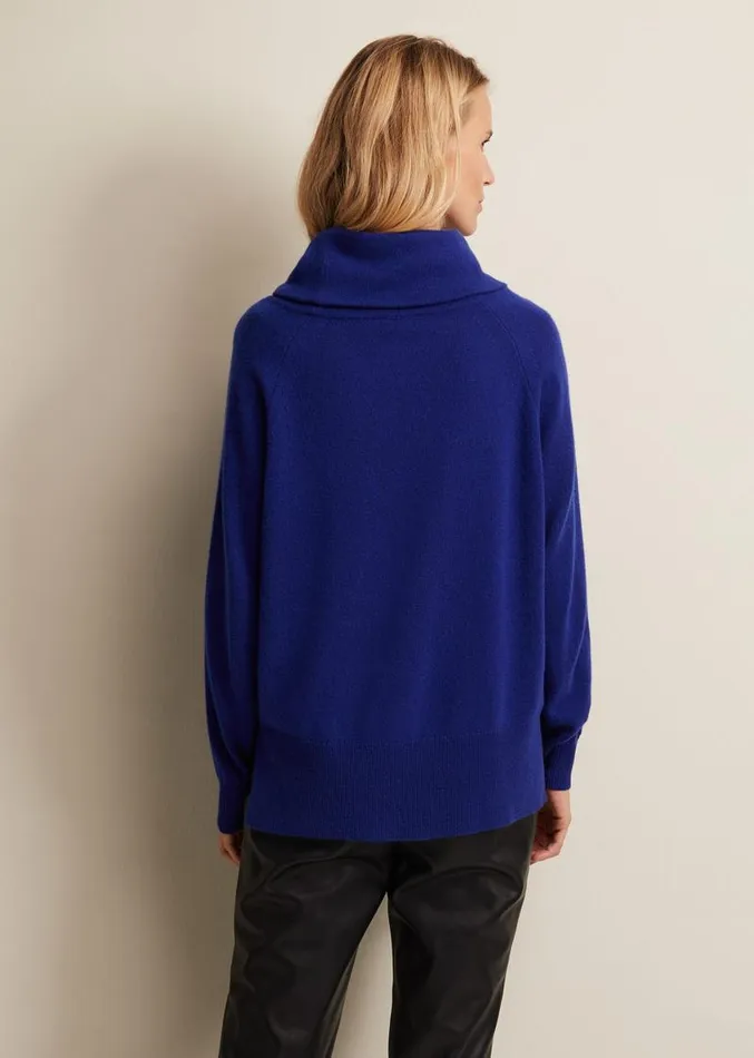 Cashmere Cowl Neck Jumper Blue Women Phase Eight Knitwear