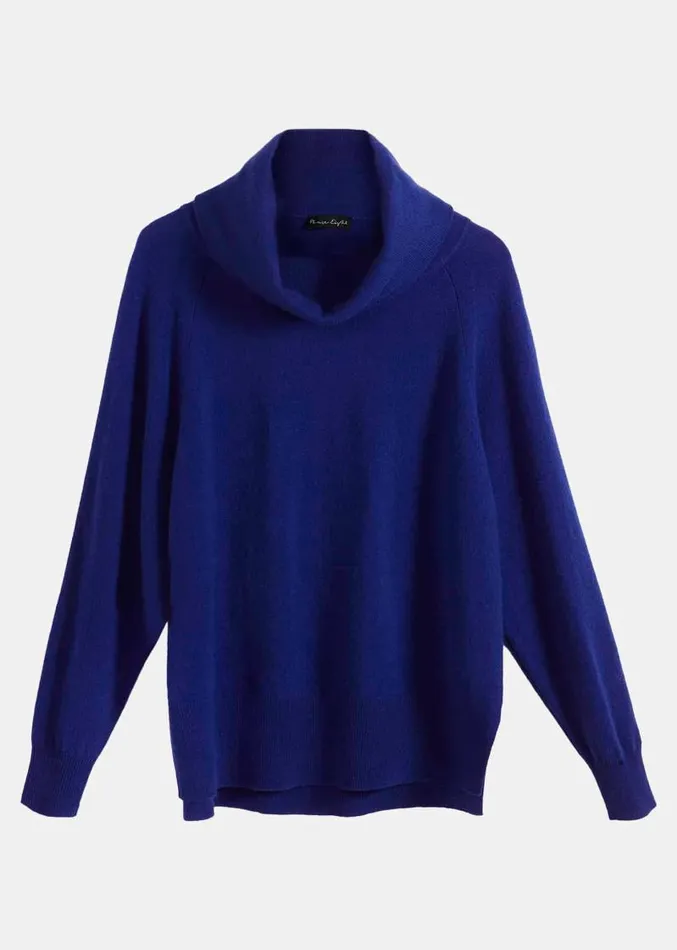 Cashmere Cowl Neck Jumper Blue Women Phase Eight Knitwear