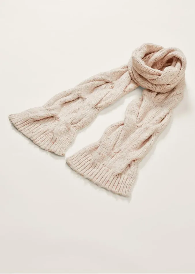 Cattie Cable Scarf Neutral Women Phase Eight Scarves
