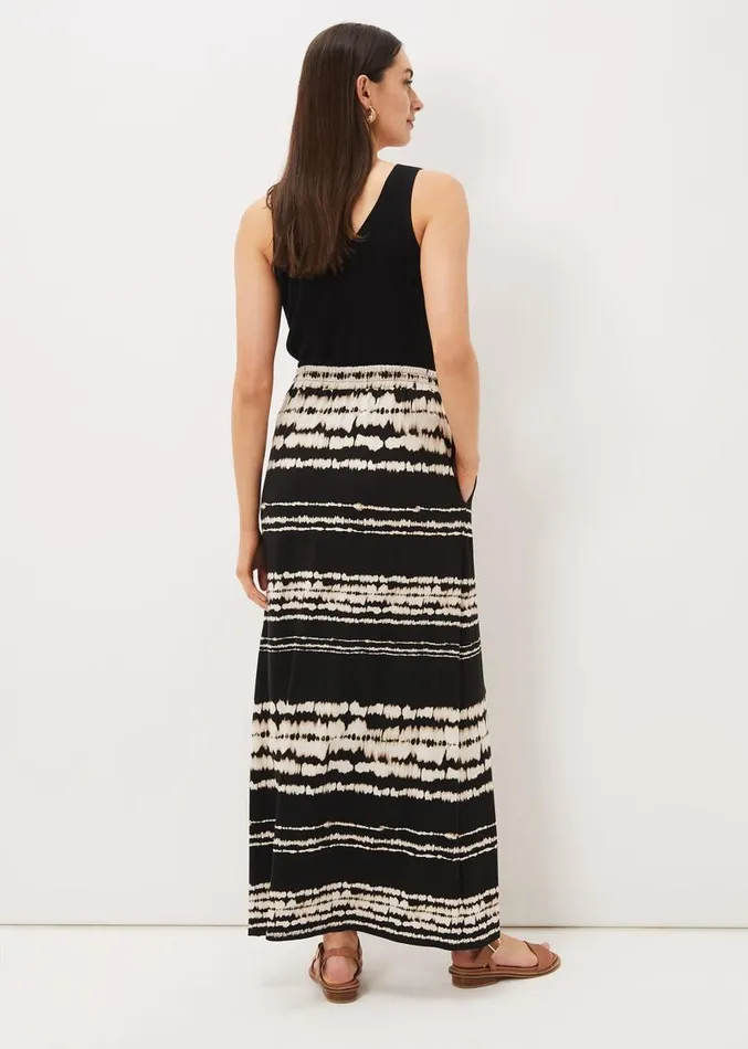 Ce Ce Tie Dye Jersey Maxi Skirt Black Women Phase Eight Skirts