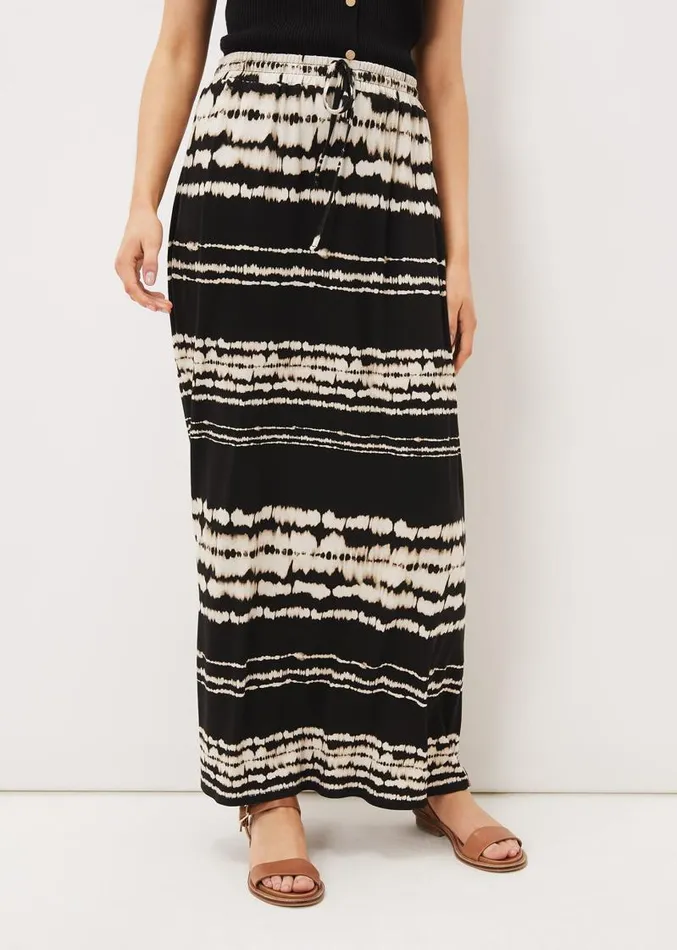 Ce Ce Tie Dye Jersey Maxi Skirt Black Women Phase Eight Skirts