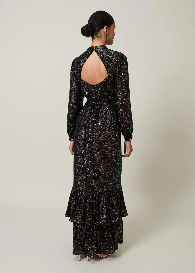 Celeste Sequin Maxi Dress Multicoloured Women Phase Eight Dresses
