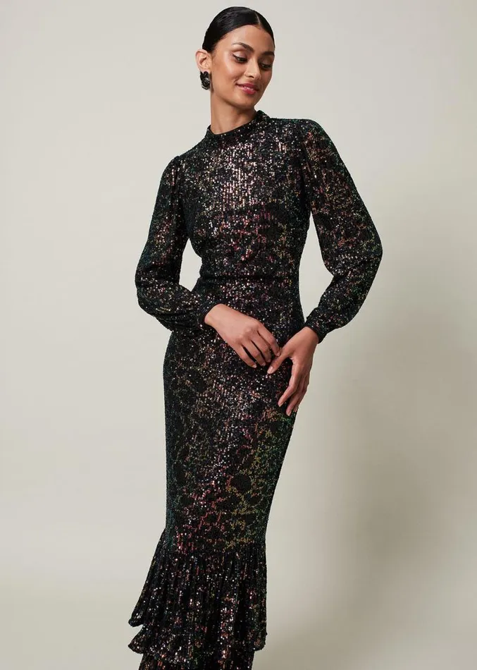 Celeste Sequin Maxi Dress Multicoloured Women Phase Eight Dresses