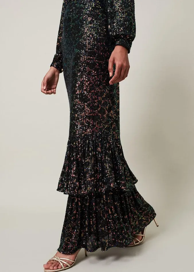 Celeste Sequin Maxi Dress Multicoloured Women Phase Eight Dresses