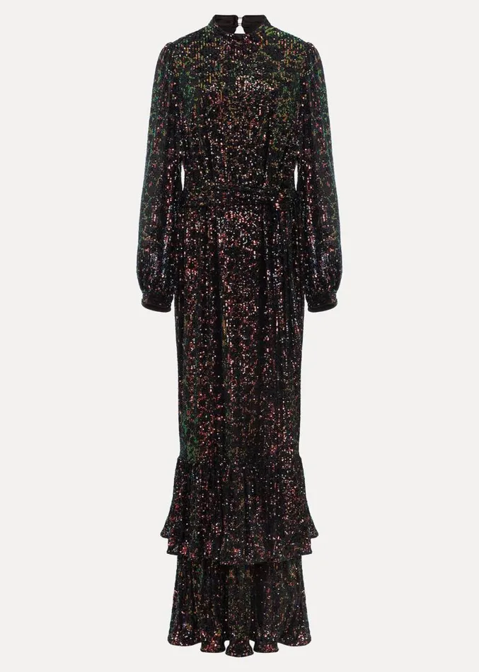 Celeste Sequin Maxi Dress Multicoloured Women Phase Eight Dresses