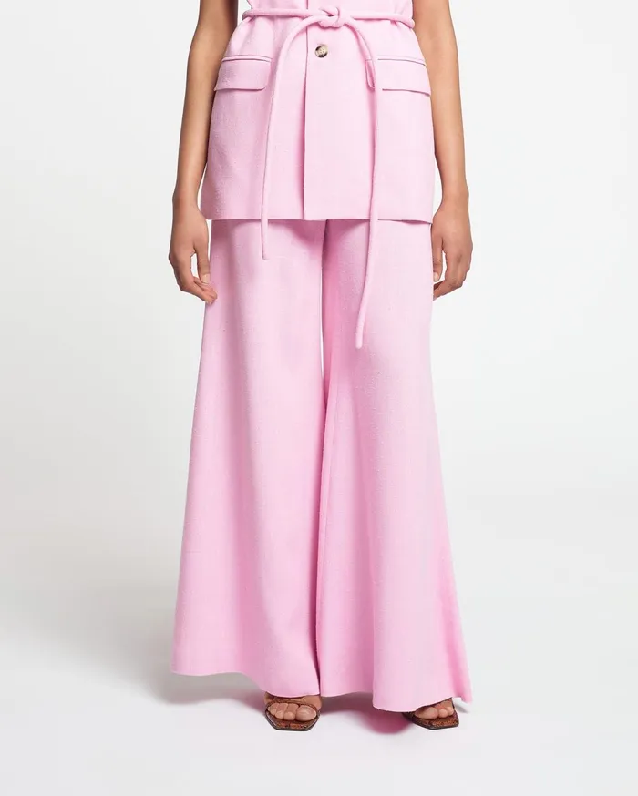Charis FlutedLeg Silk Viscose Tweed Pants Orchid Women Nanushka Pants