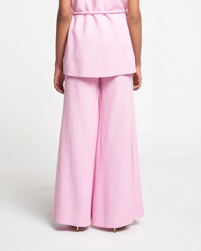 Charis FlutedLeg Silk Viscose Tweed Pants Orchid Women Nanushka Pants
