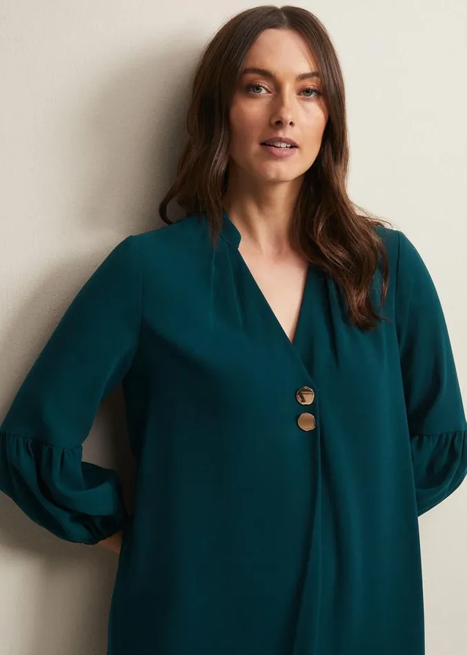 Charlotte Tunic Dress Teal Women Phase Eight Dresses