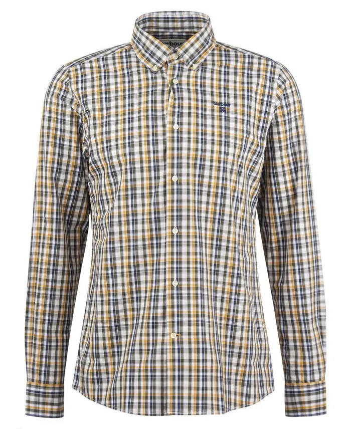 Chaseton Tailored Shirt Stone Men Barbour Shirts
