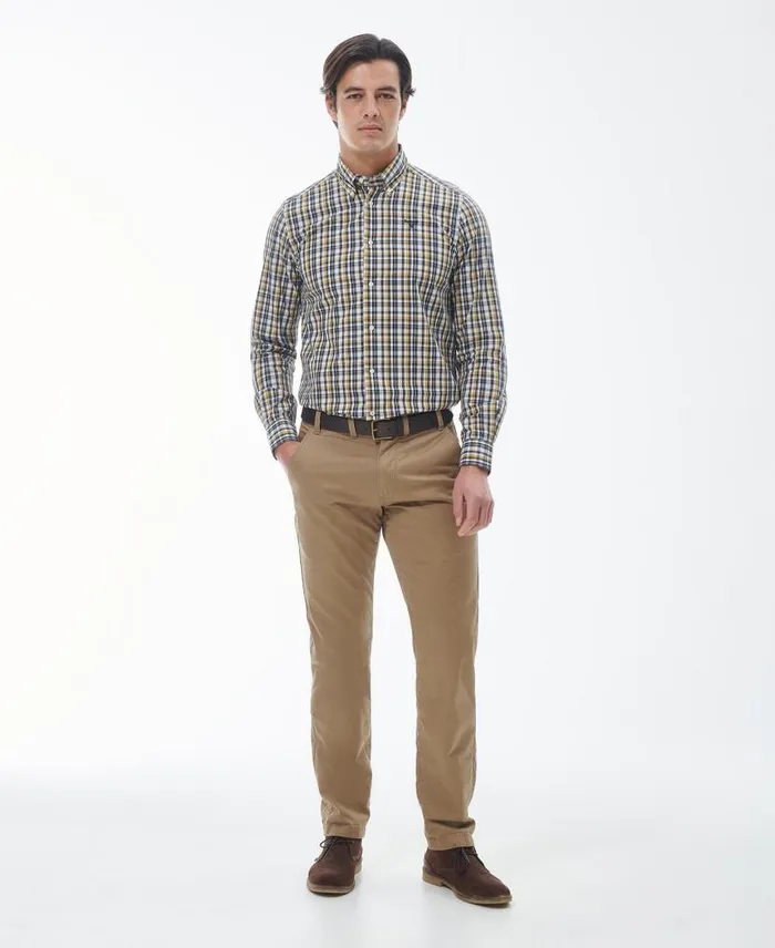 Chaseton Tailored Shirt Stone Men Barbour Shirts