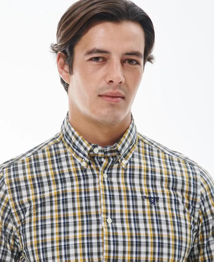 Chaseton Tailored Shirt Stone Men Barbour Shirts