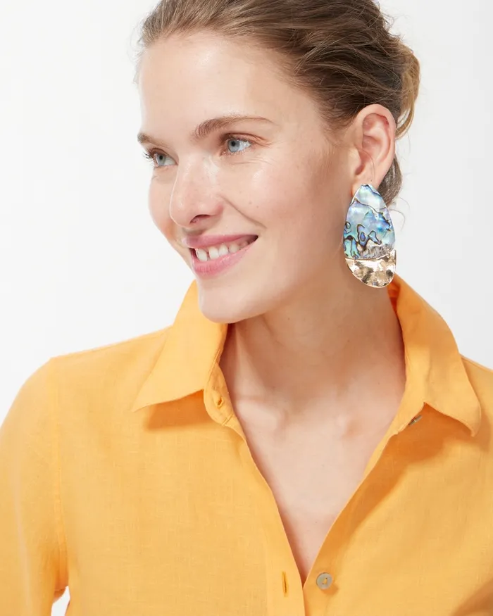Chico039s Abalone Drop Earrings Abalone Women Earrings