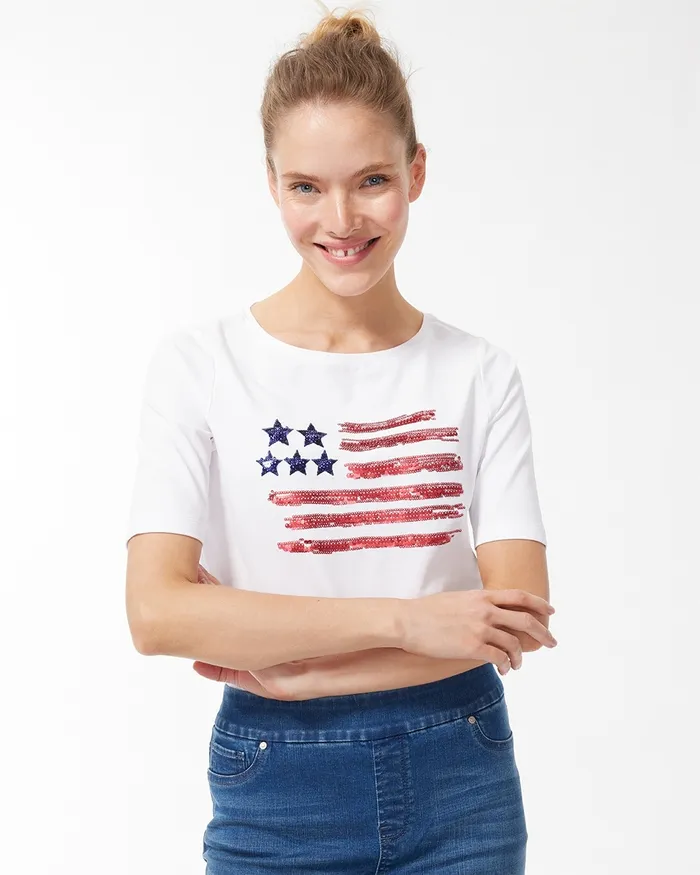 Chico039s Americana Tee Alabaster Women Tees