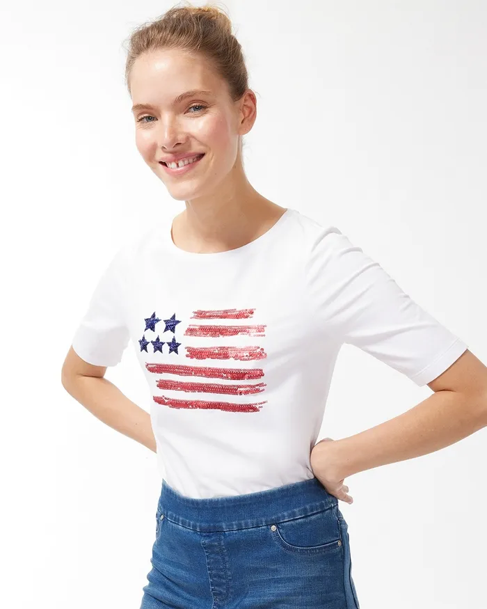 Chico039s Americana Tee Alabaster Women Tees