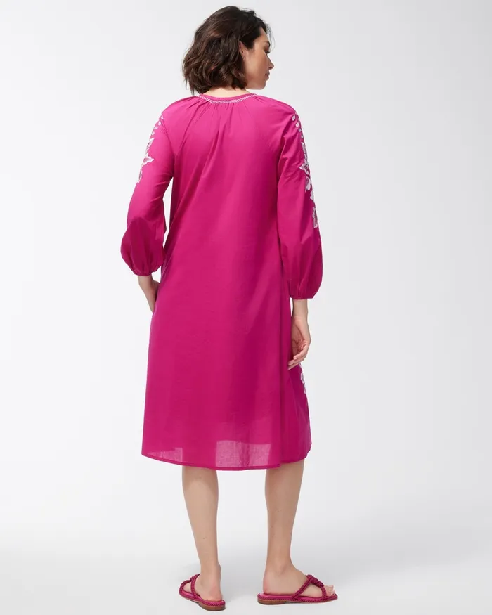 Chico039s Balloon Sleeve Kaftan Botanic Berry Women Dresses and Skirts