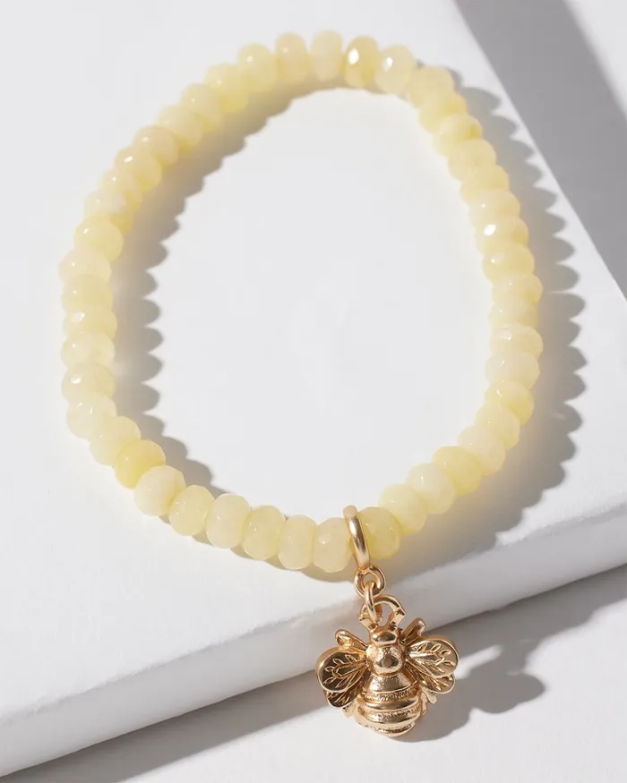 Chico039s Bee Drop Off Stretch Bracelet Yellow Women Bracelets