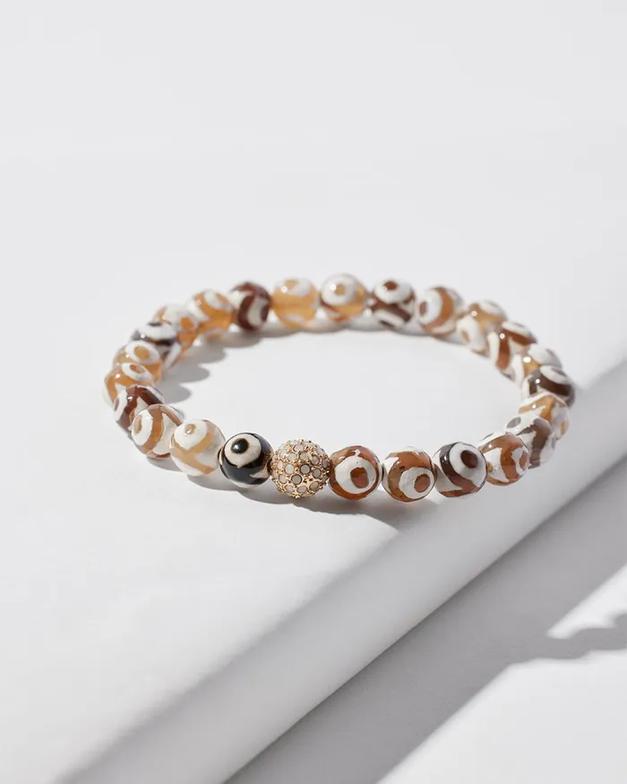 Chico039s Brown Fireball Stretch Bracelet Neutral Women Bracelets