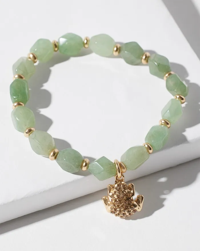 Chico039s Frog Drop Off Stretch Bracelet Green Women Bracelets
