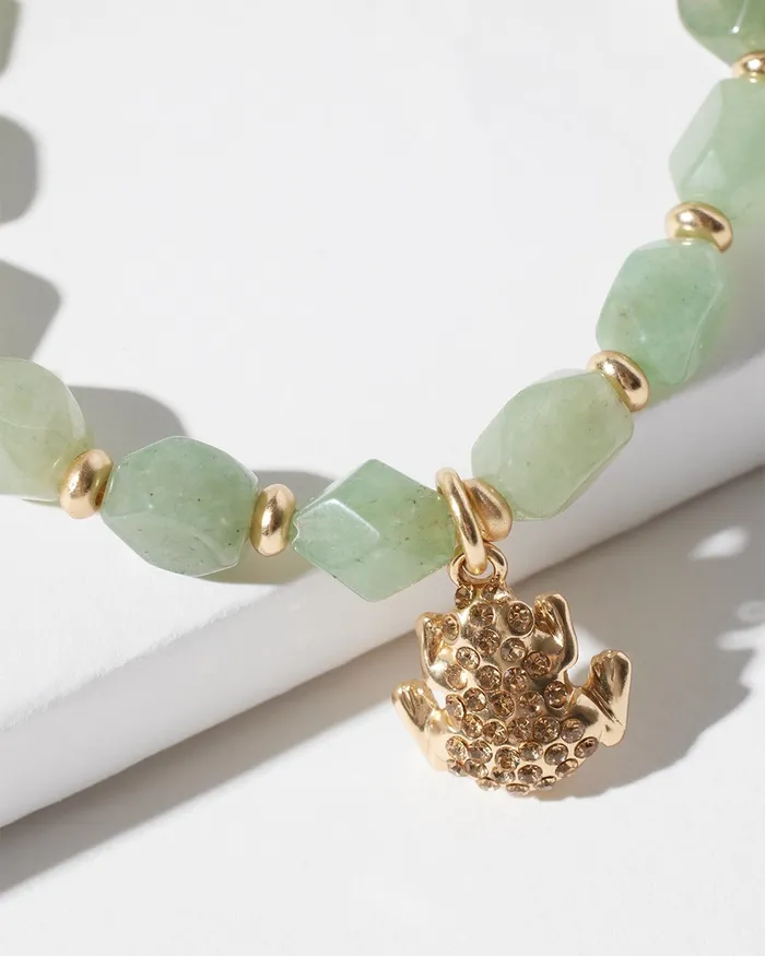 Chico039s Frog Drop Off Stretch Bracelet Green Women Bracelets
