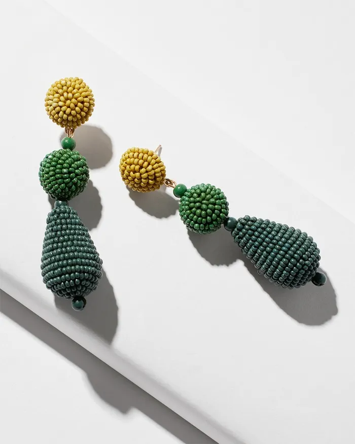 Chico039s Green Seed Bead Earrings Green Women Earrings