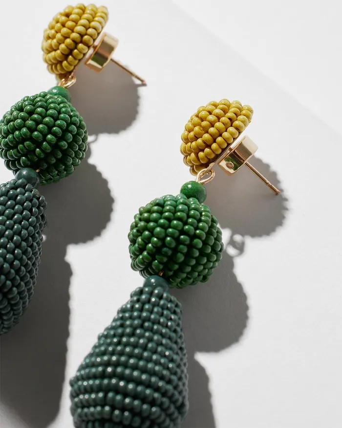 Chico039s Green Seed Bead Earrings Green Women Earrings