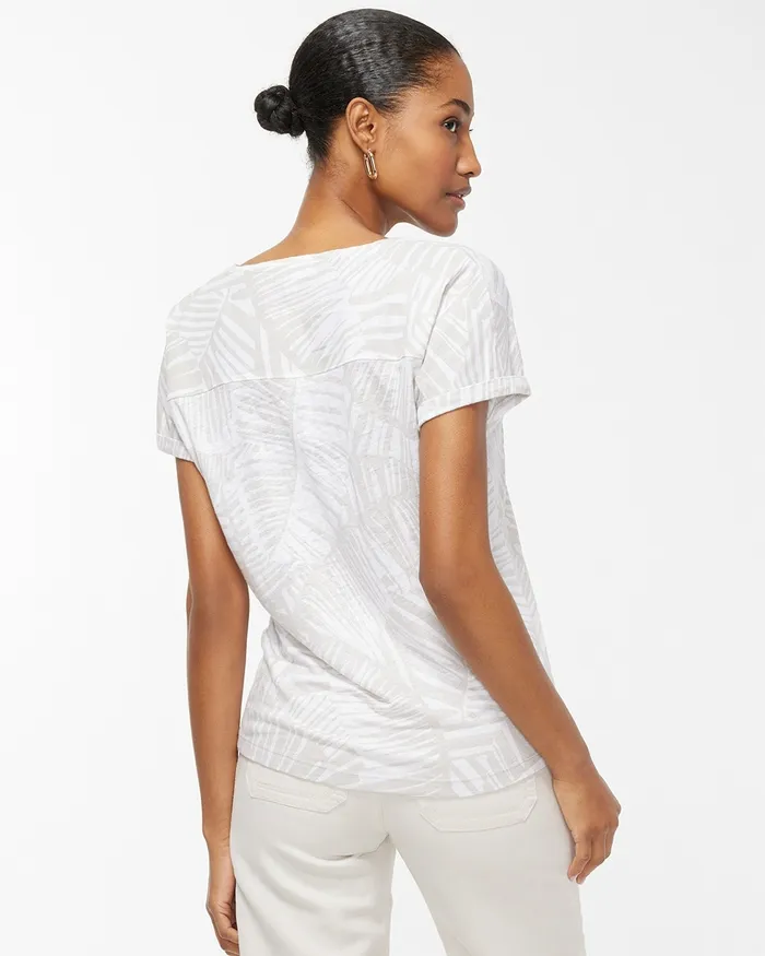 Chico039s Linen Palms Seamed Tee River Rock Women Matching Sets